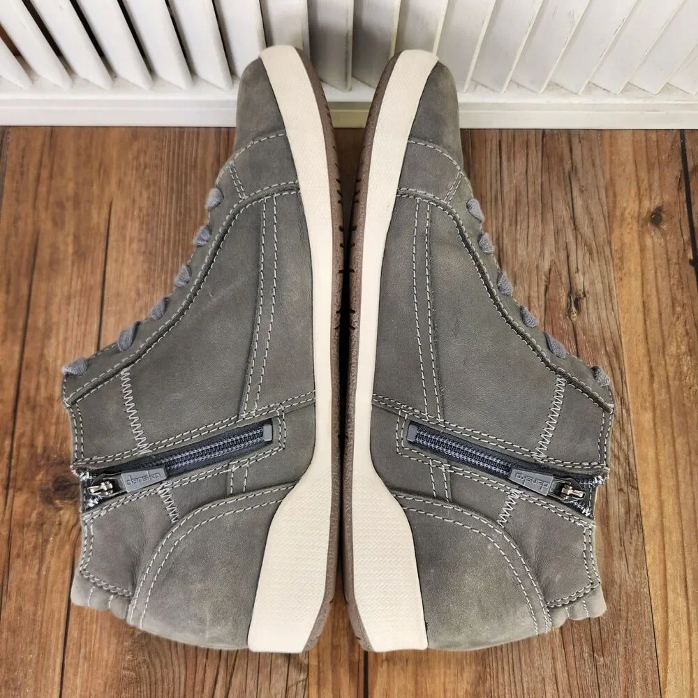 Dansko Onyx Sneakers Womens Sz 11 EU 41 Slate Gray Milled Nubuck High Top Shoes
